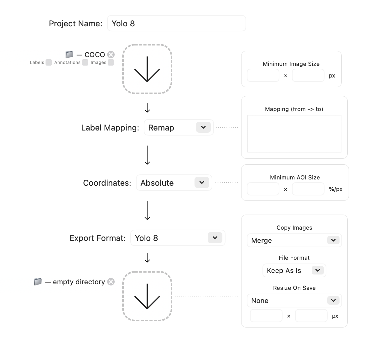Convert configuration